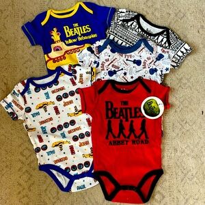 Set of 5 Beatles onesies 12M